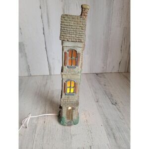 Vintage tall ceramic house tree lodge village accessory xmas